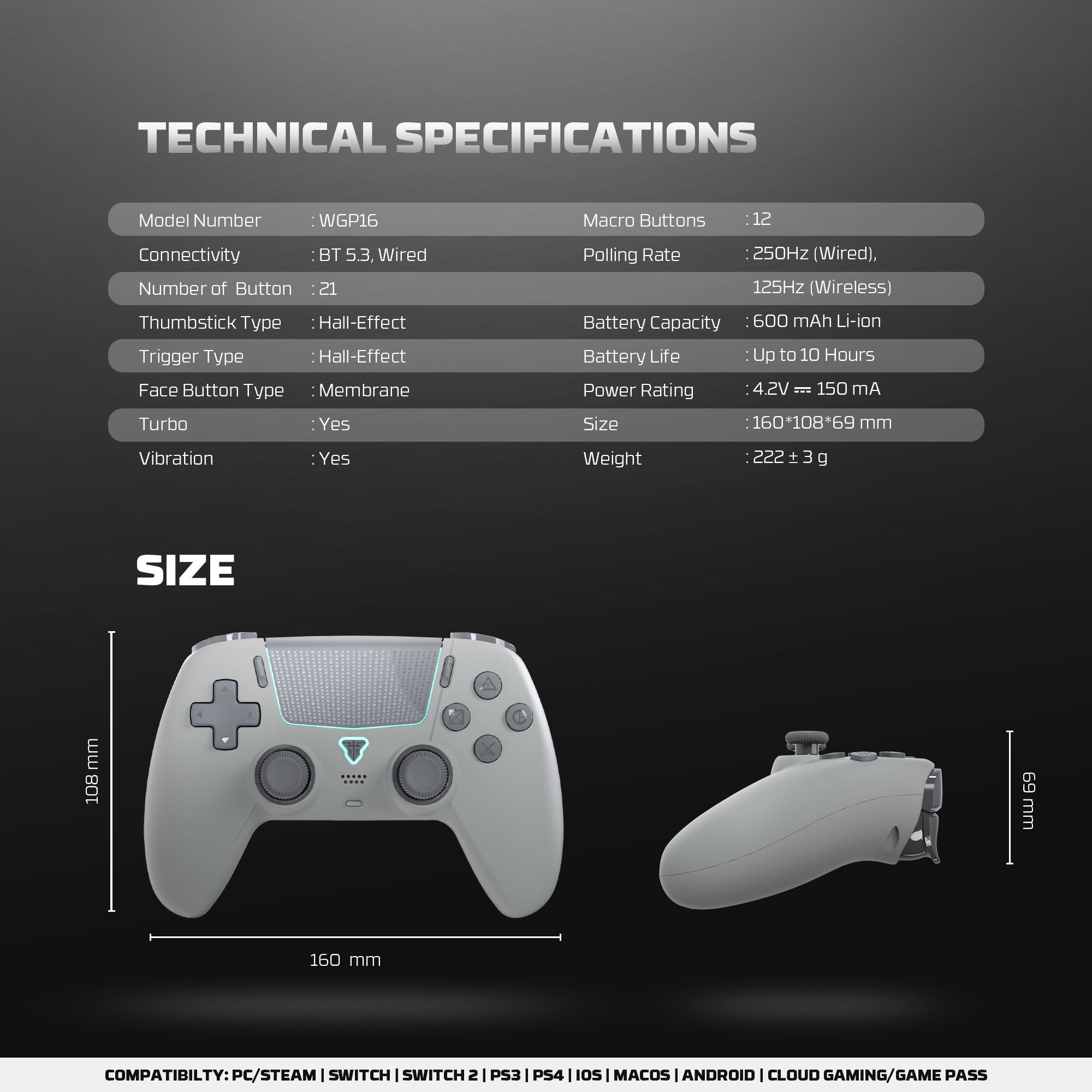 FANTECH WGP16 NOVA II Wireless GAMEPAD - Black