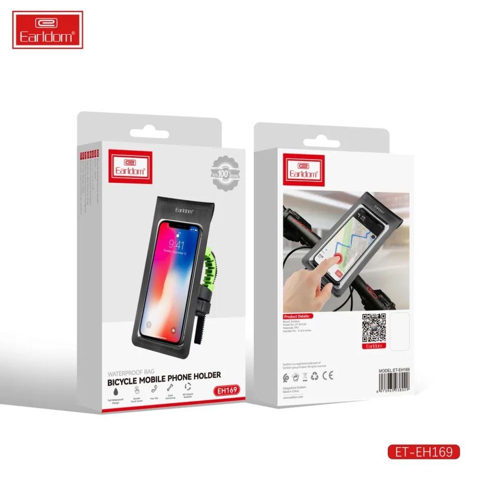EARLDOM EH169 Bike Handlebar Phone Holder Pouch Bag Waterproof Cables & Chargers