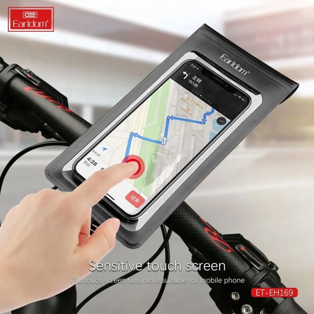 EARLDOM EH169 Bike Handlebar Phone Holder Pouch Bag Waterproof Cables & Chargers