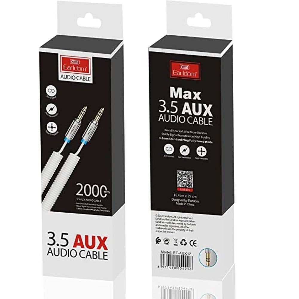 Earldom ET AUX12 Stereo AUX Cable White Cables & Chargers