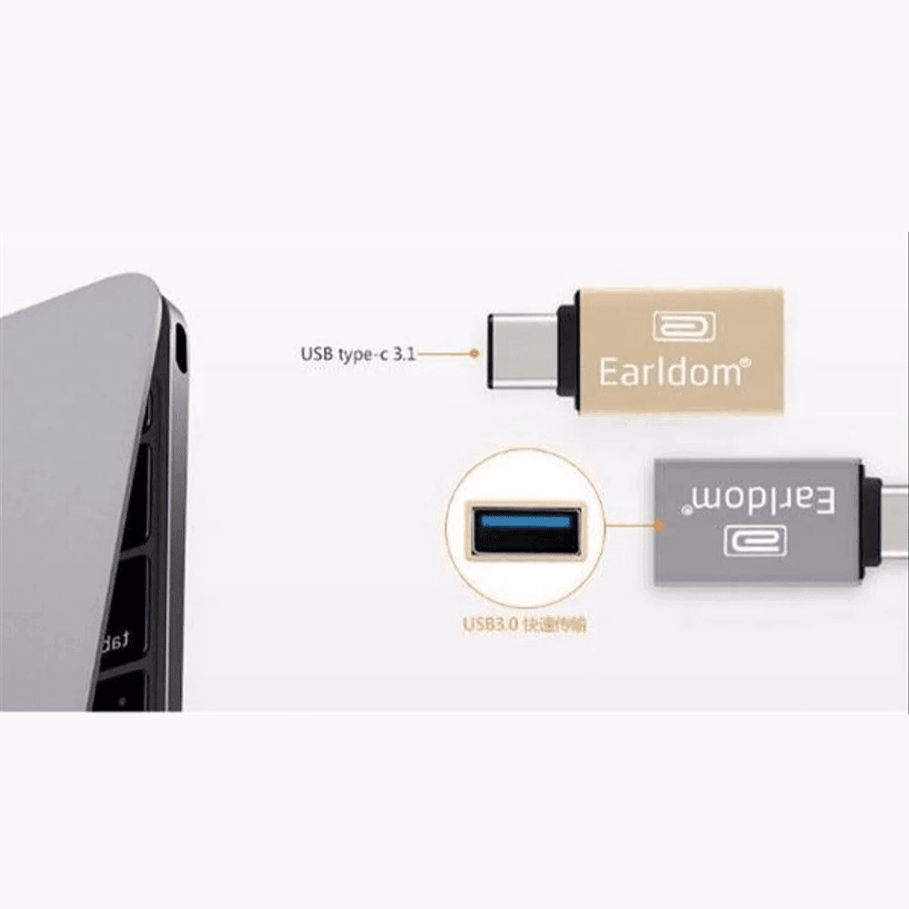 Earldom ET OT06 Type C Adapter Gold Cables & Chargers