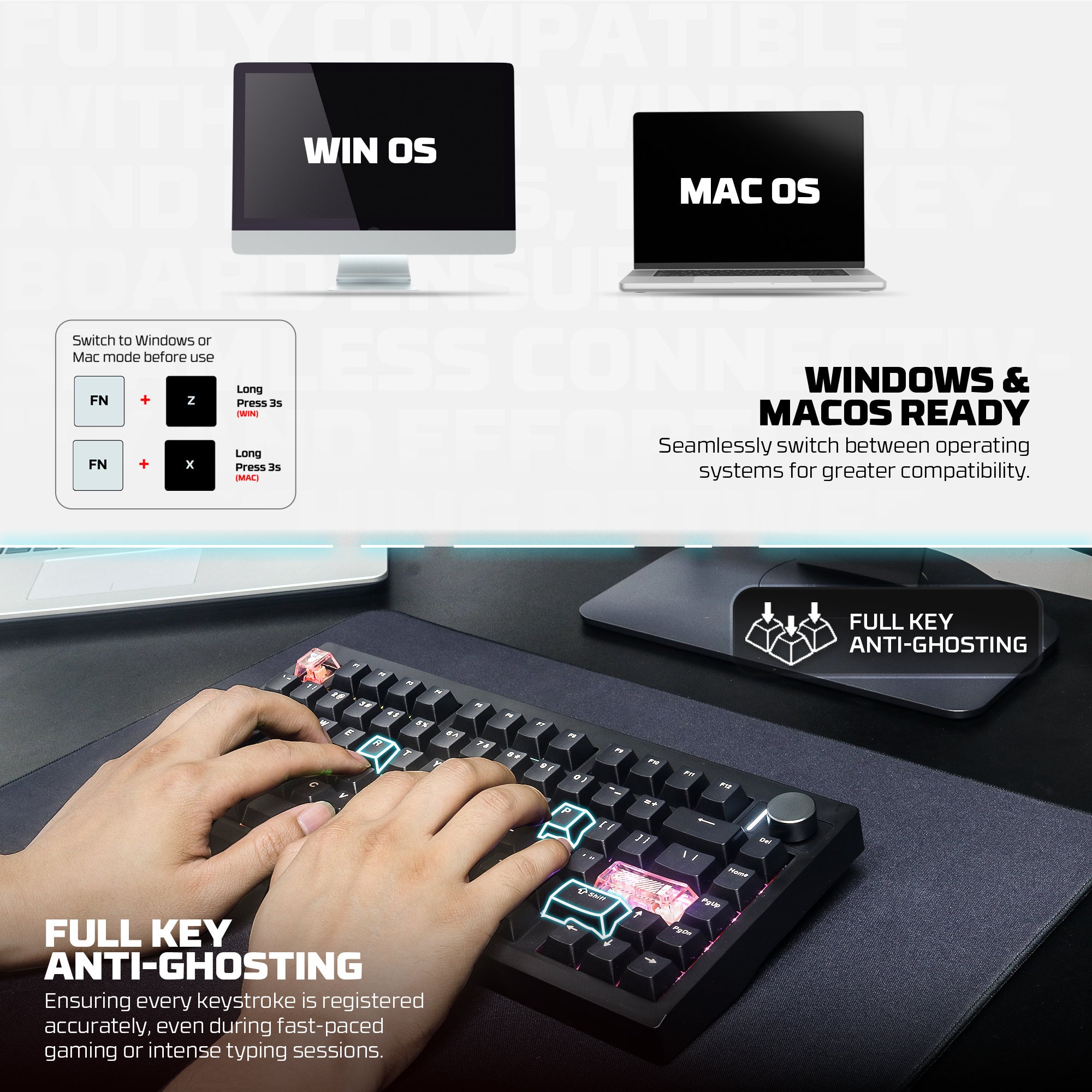 Fantech MK921 MAXFIT8 QMK Mechanical Keyboard
