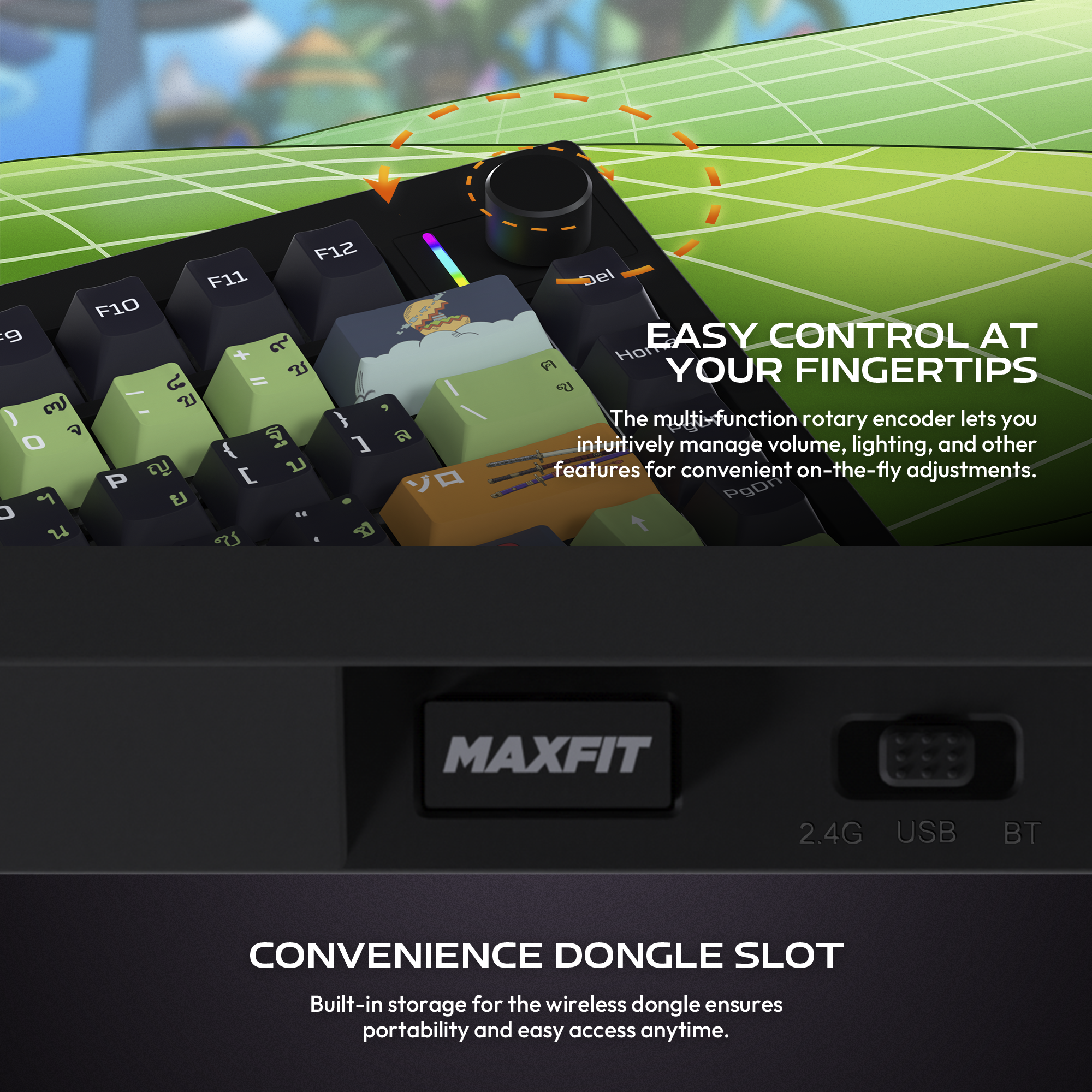 لوحة مفاتيح ميكانيكية Fantech MK921 MAXFIT8 QMK باللون الوردي