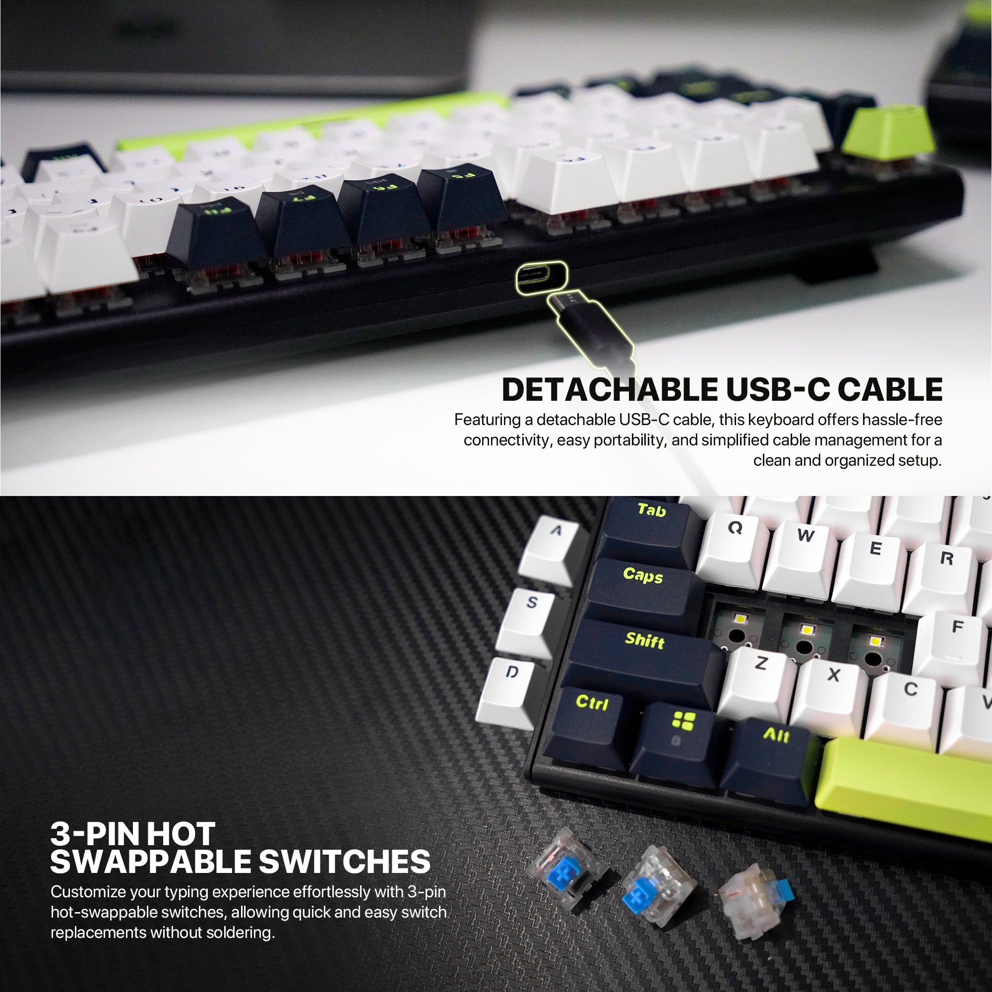 FANTECH ATOM104S MK878S MECHANICAL GAMING KEYBOARD MORI EDITION BLACK Keyboard
