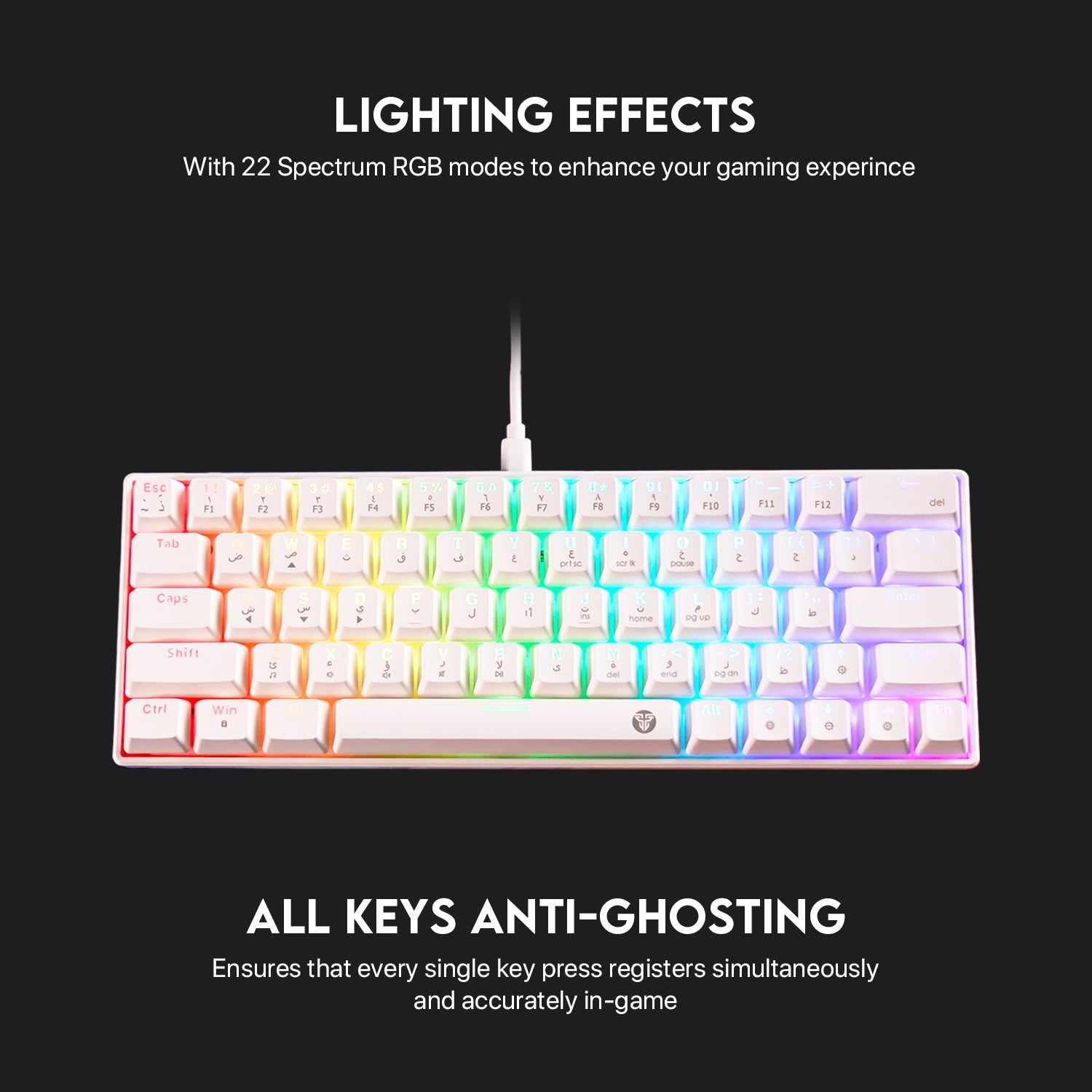 Fantech Atom63 MK859 Mechanical Gaming Keyboard Arabic/English Keyboard