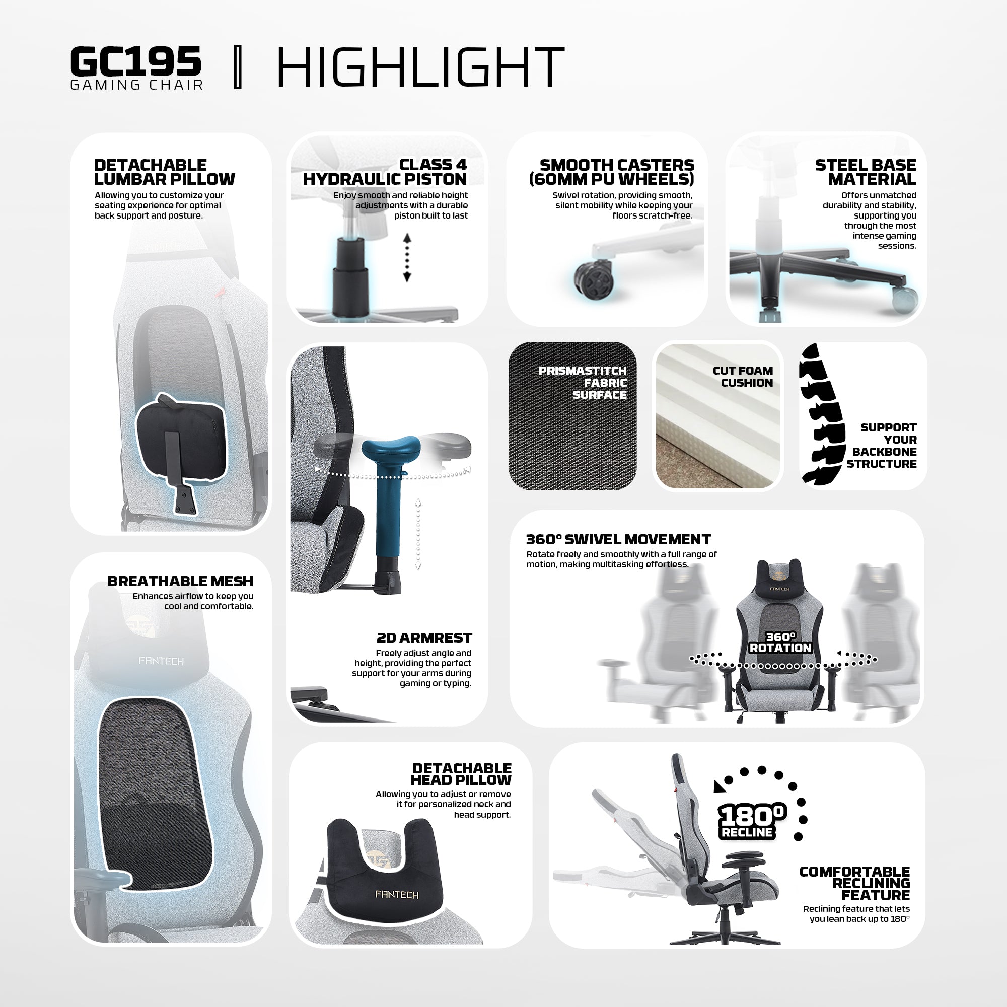 FANTECH GC195 GAMING CHAIR Desk & Chair