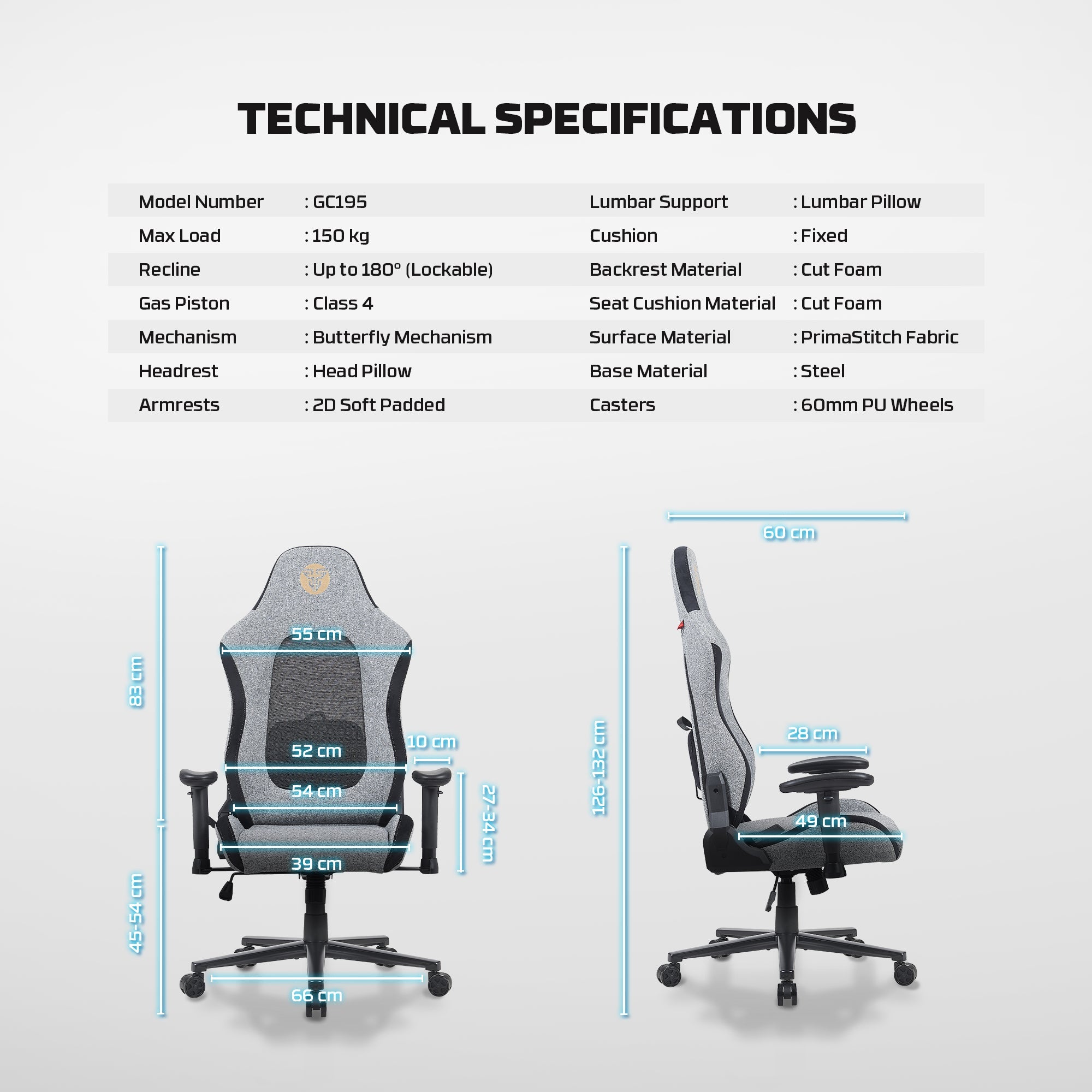 FANTECH GC195 GAMING CHAIR Desk & Chair