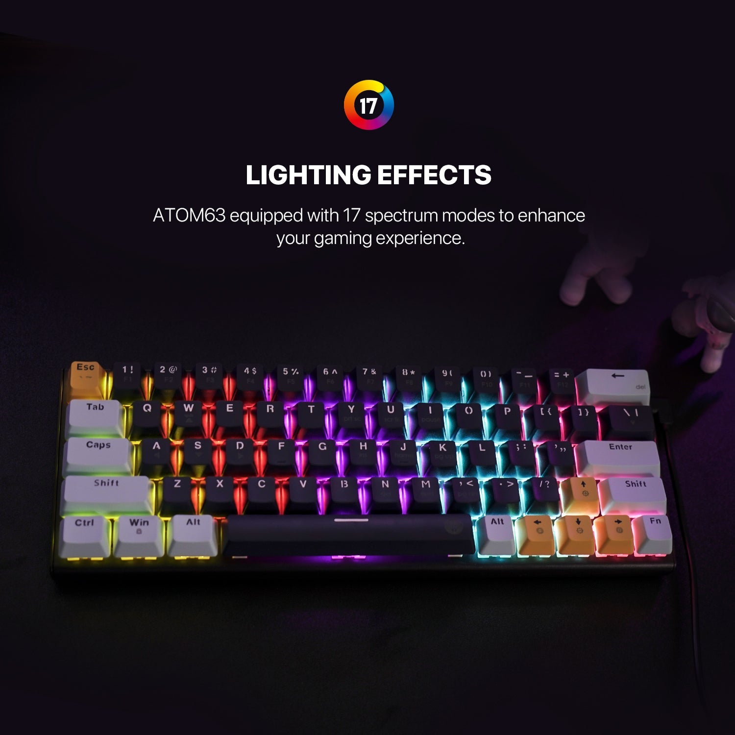 Fantech MK874 V2 Atom 63 Hot swappable Mechanical Keyboard Navy Blue Keyboard