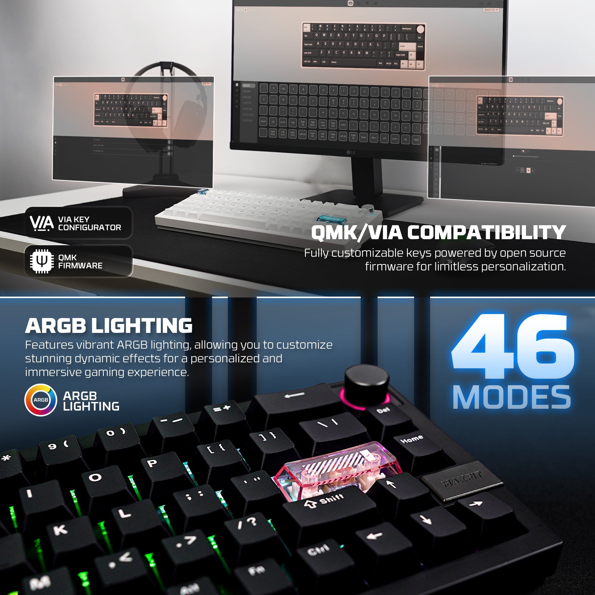 FANTECH MK920 MAXFIT6 Wireless Mechanical Gaming Keyboard White Keyboard