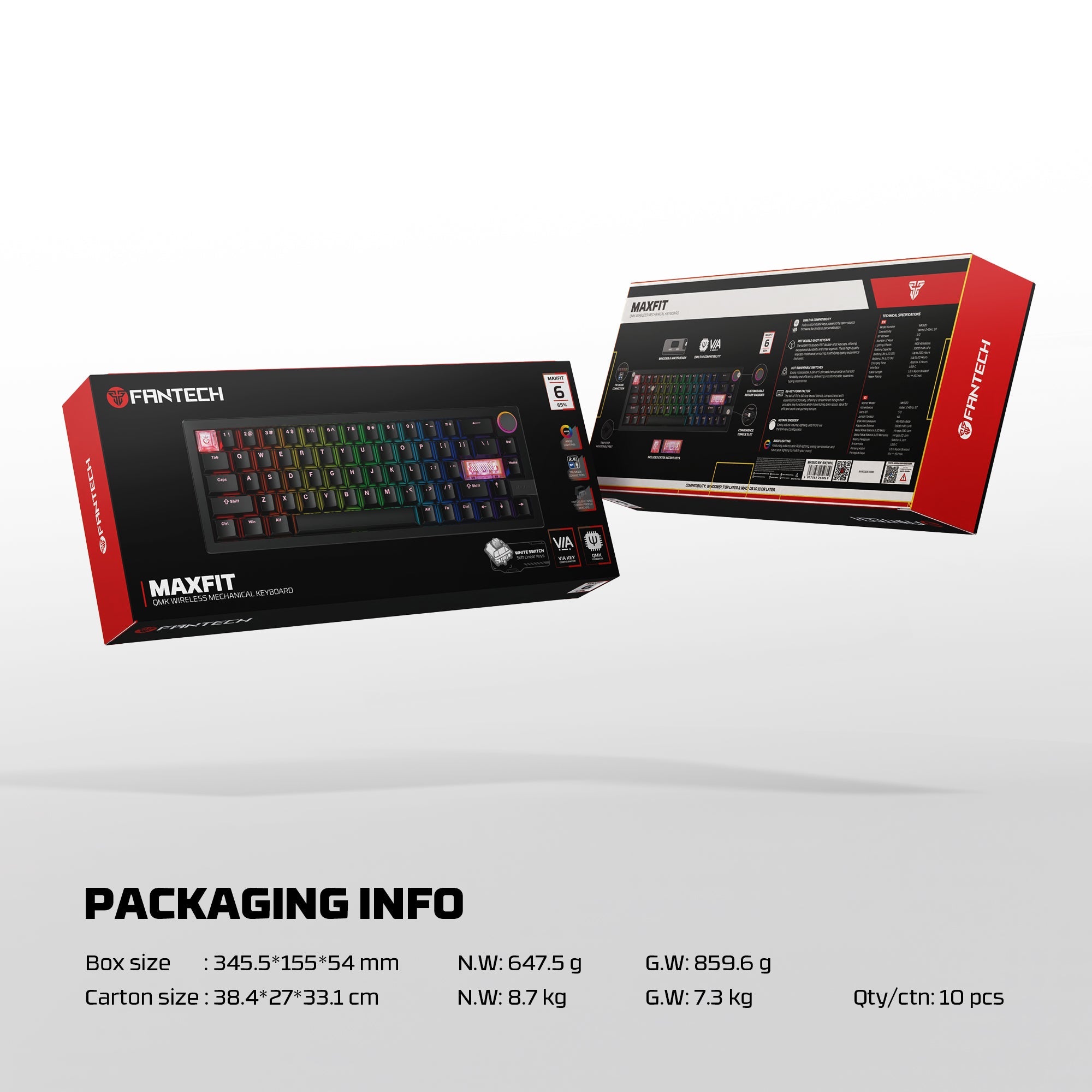 FANTECH MK920 MAXFIT6 Wireless Mechanical Gaming Keyboard White Keyboard