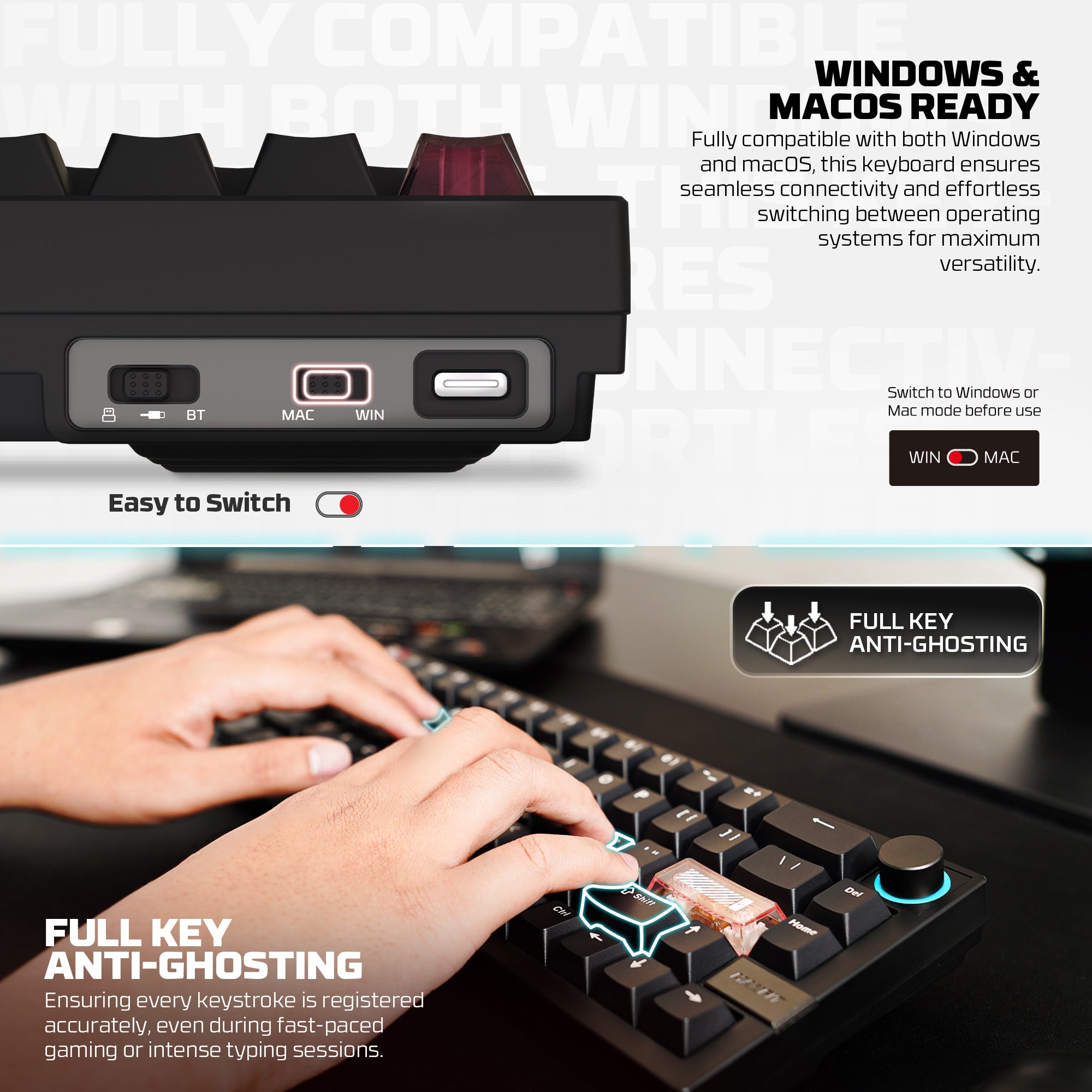 FANTECH MK920 MAXFIT6 Wireless Mechanical Gaming Keyboard White Keyboard