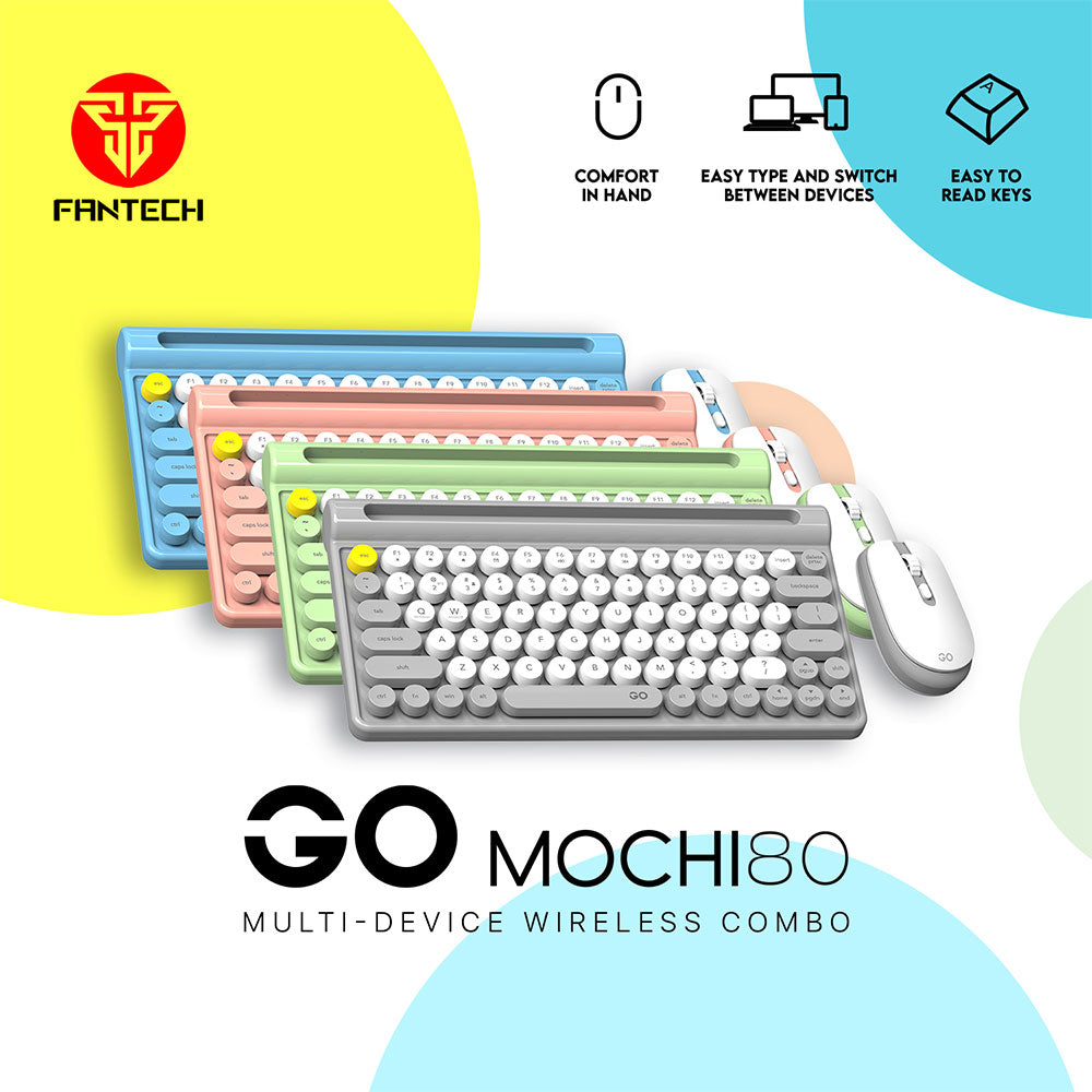 Fantech MOCHI 80Keys WK897 Wireless Keyboard Mouse Combo Set For Windows New