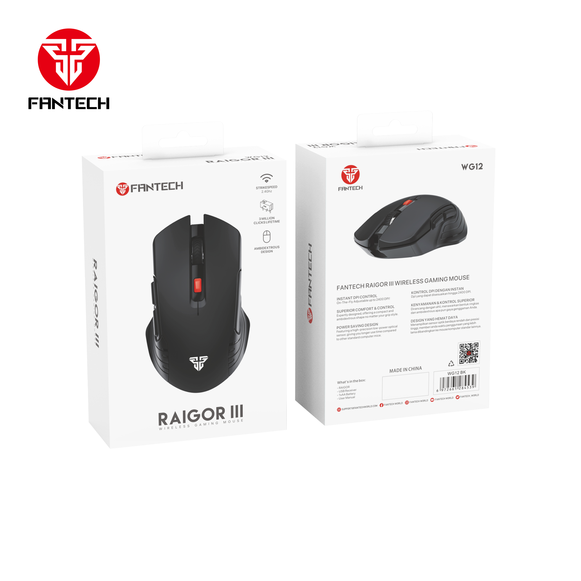 Fantech Raigor III WG12 Gaming Mouse With 2.4GHz Wireless Connection Mouse