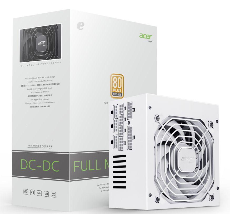 FONTE ATX 750W REAL 80 PLUS BRONZE PFC ATIVO ACER AC750 Coolers & Power Supply