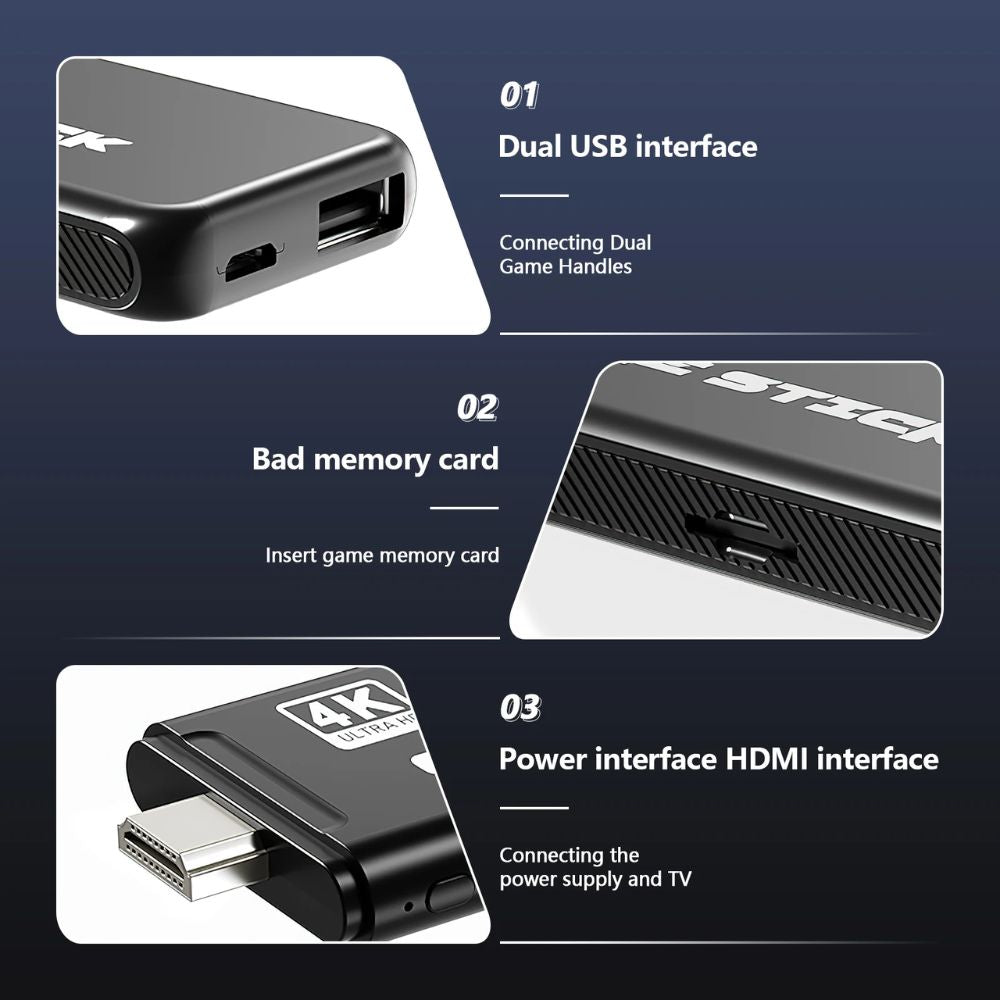 Game Stick 4K Pro HDMI HD Video Console 2.4G Wireless Console