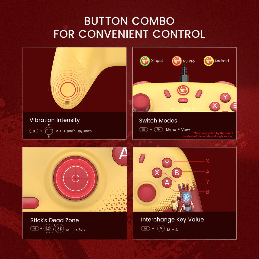 GameSir NOVA Lite Multi Platform Wireless Gaming Controller Marvel’s Iron Man