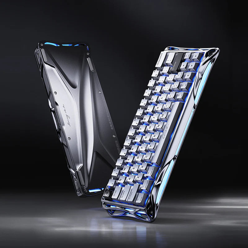 GravaStar Mercury V60 Pro Gaming Keyboard Deluxe Edition - 8kHz Magnetic Switch | Premium Hall Effect Keyboard – Dual Keycap Gift Box Set (chrome Silver)