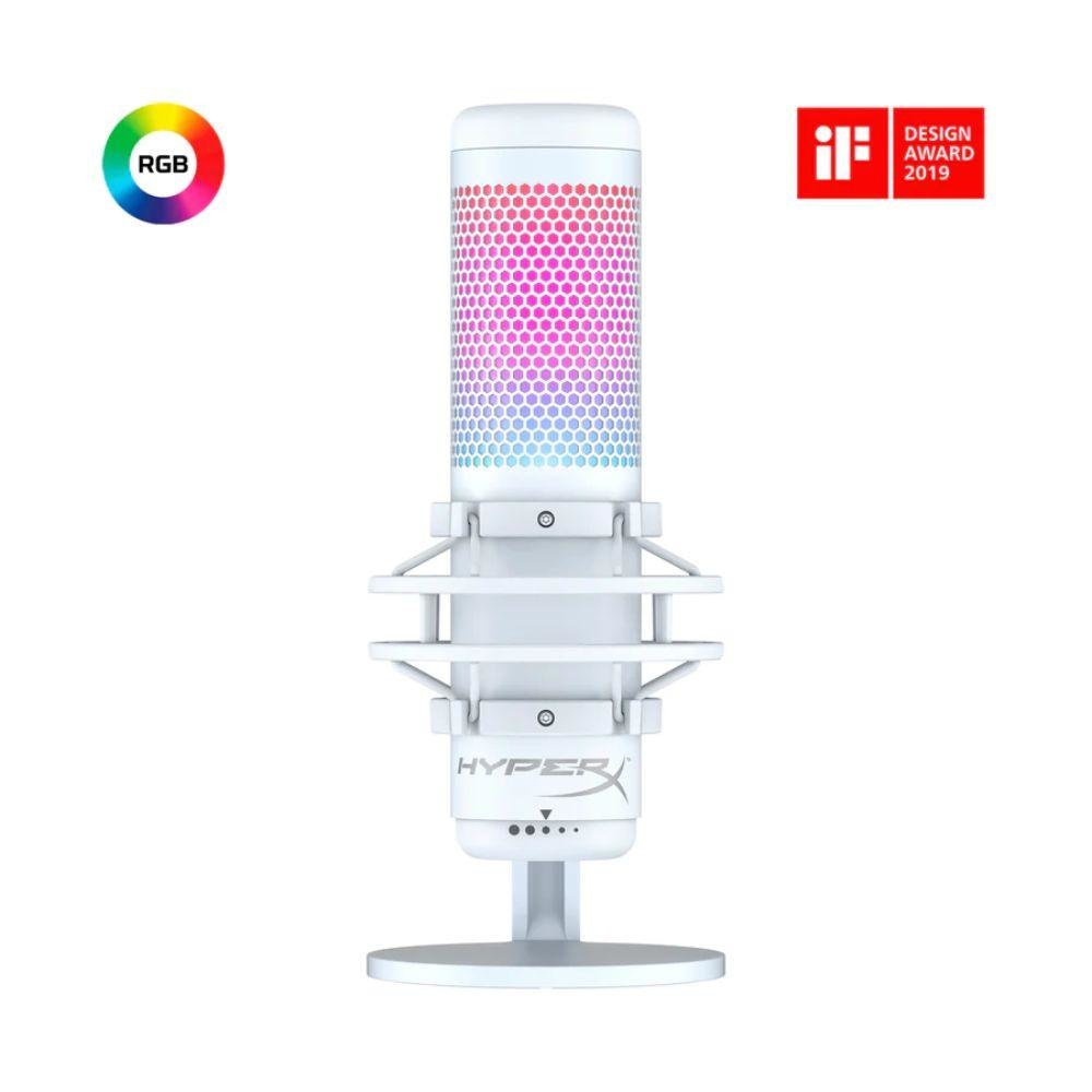 HyperX QuadCast S USB Microphone With RGB Lighting White Streaming
