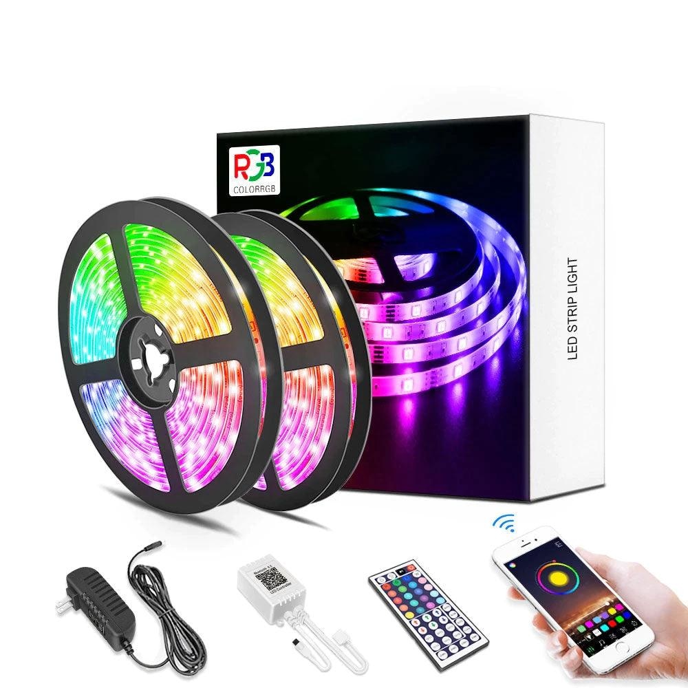 ColorRGB 5M-30M LED Strip Light RGB 5050 Flexible Ribbon fita led light  strip RGB Tape Diode Phone app +remote control