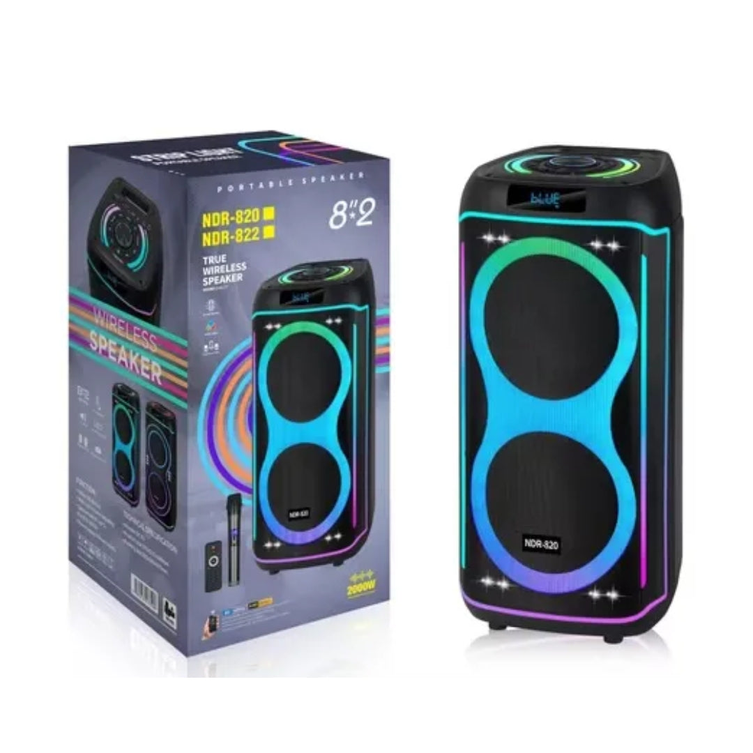 NDR 820 2025 Hot Selling Outdoor Double 8 J.BL DJ Party Box BT Portable Speaker