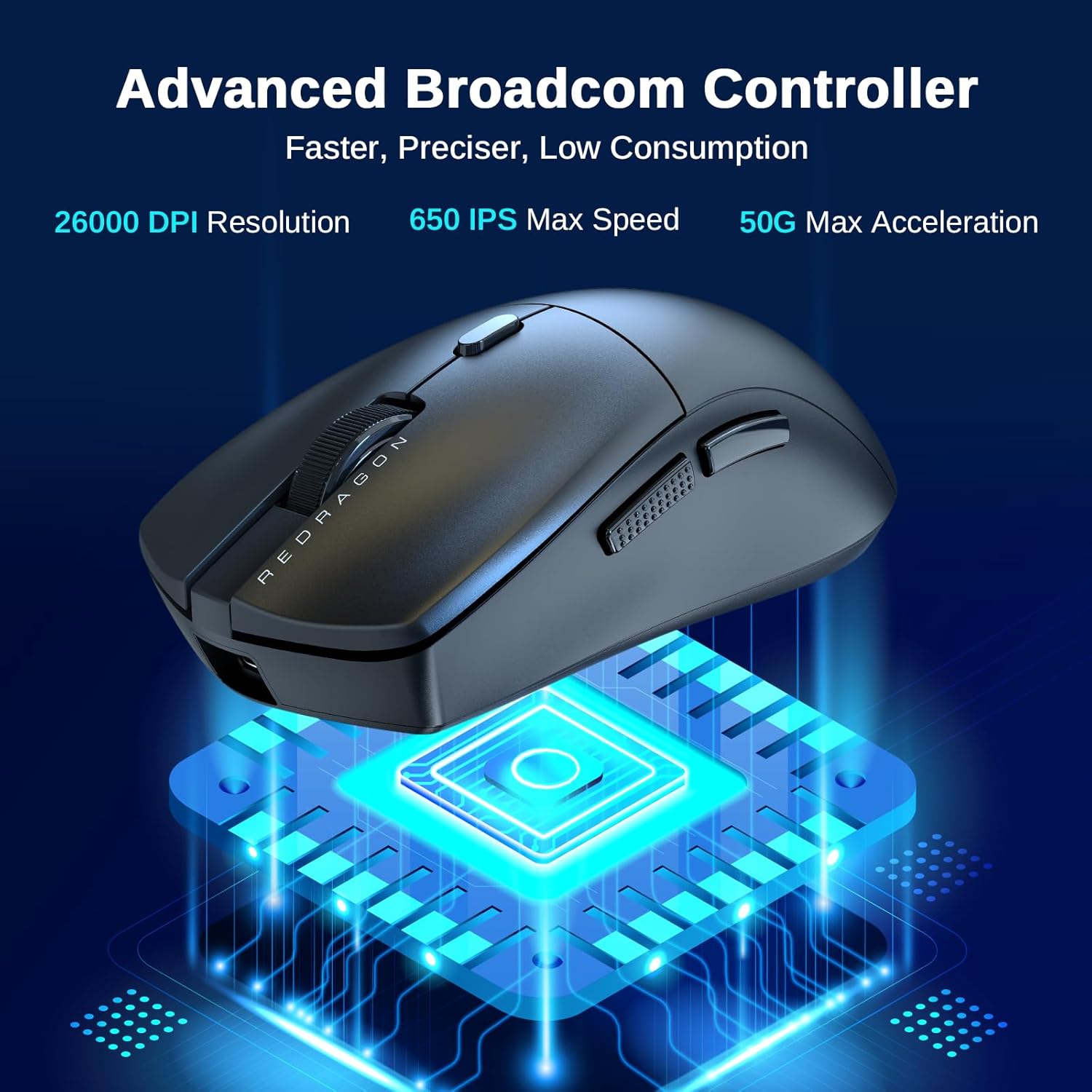 Redragon Gaming Mouse 44G Ultra Light 8K Polling Rate 26000 DPI Mouse Full