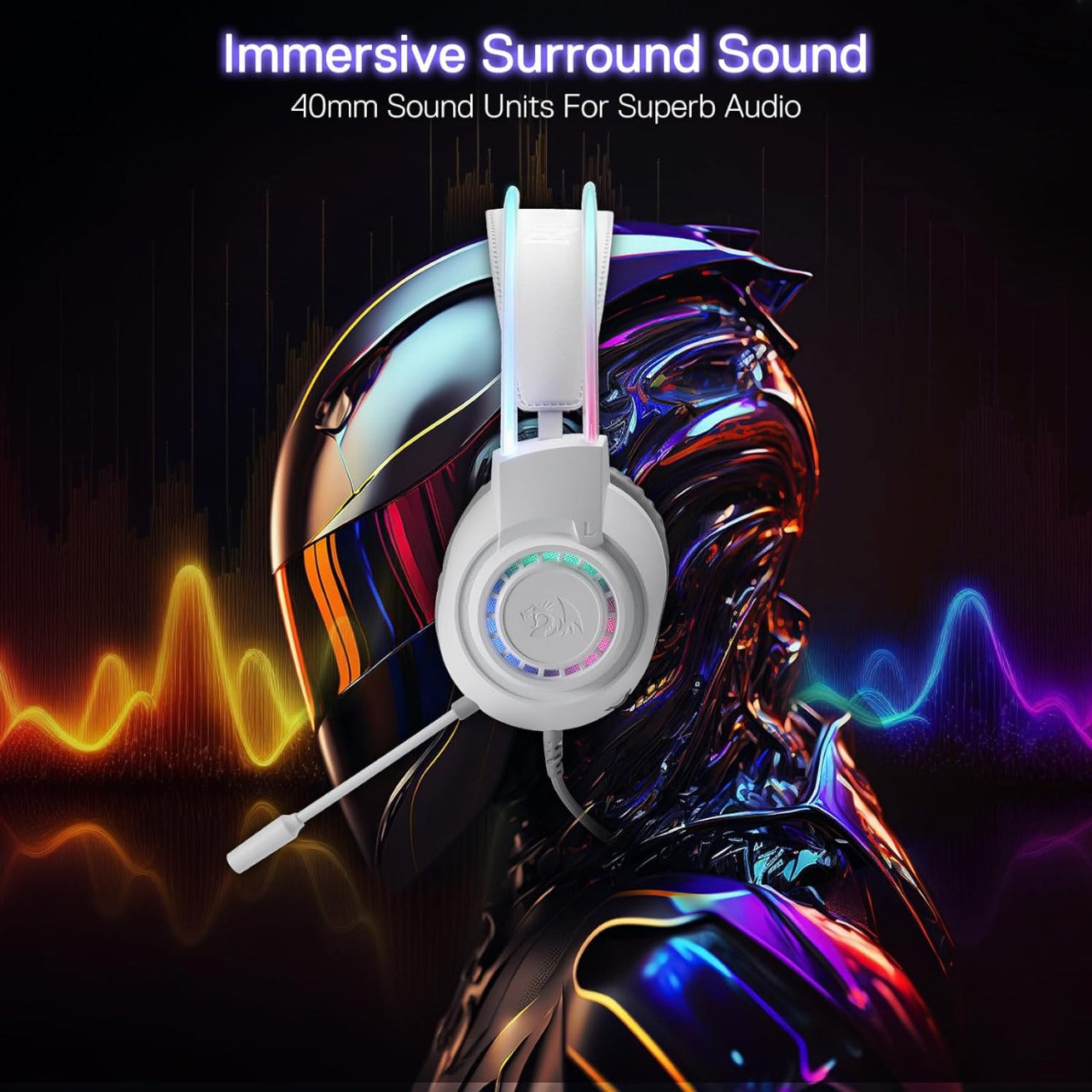 Redragon H231 SCREAM Wired Gaming Headset WHITE Headset 3.5