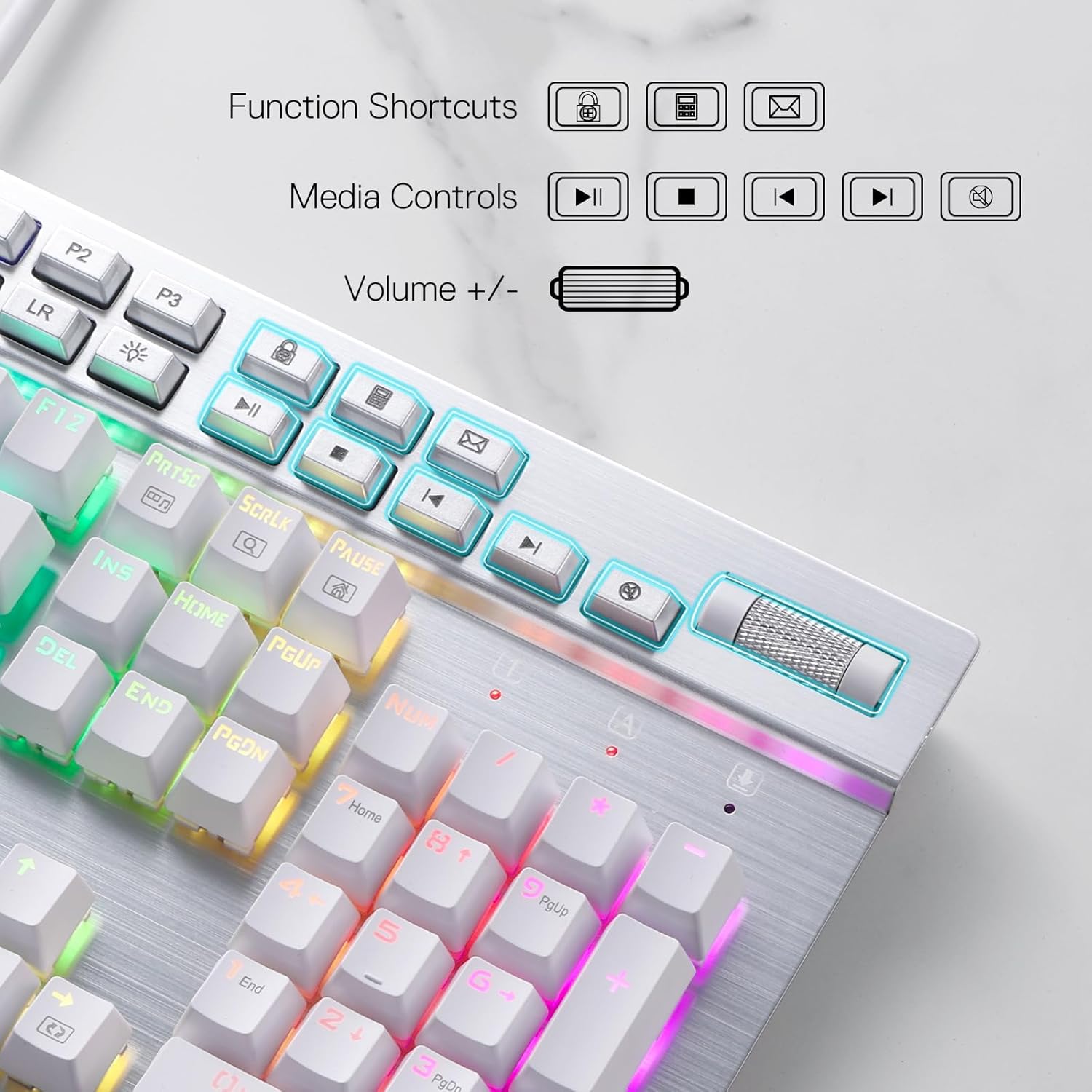Redragon K550 RGB Gaming Keyboard 104 Keys + 12 Macro G Keys Wired Mechanical
