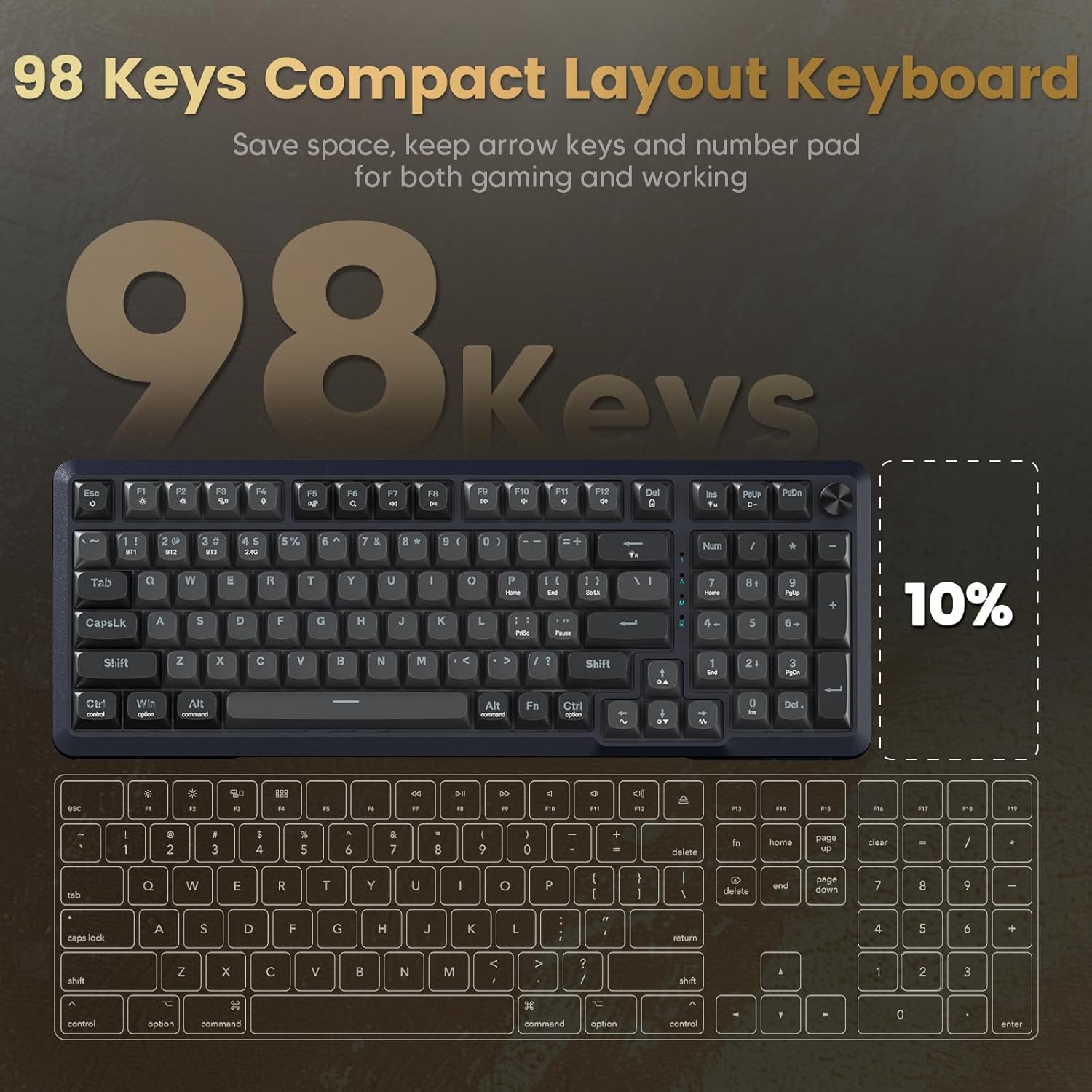 Redragon K688 Wireless Mechanical Keyboard 3 Mode Gasket Mounted RGB Gaming