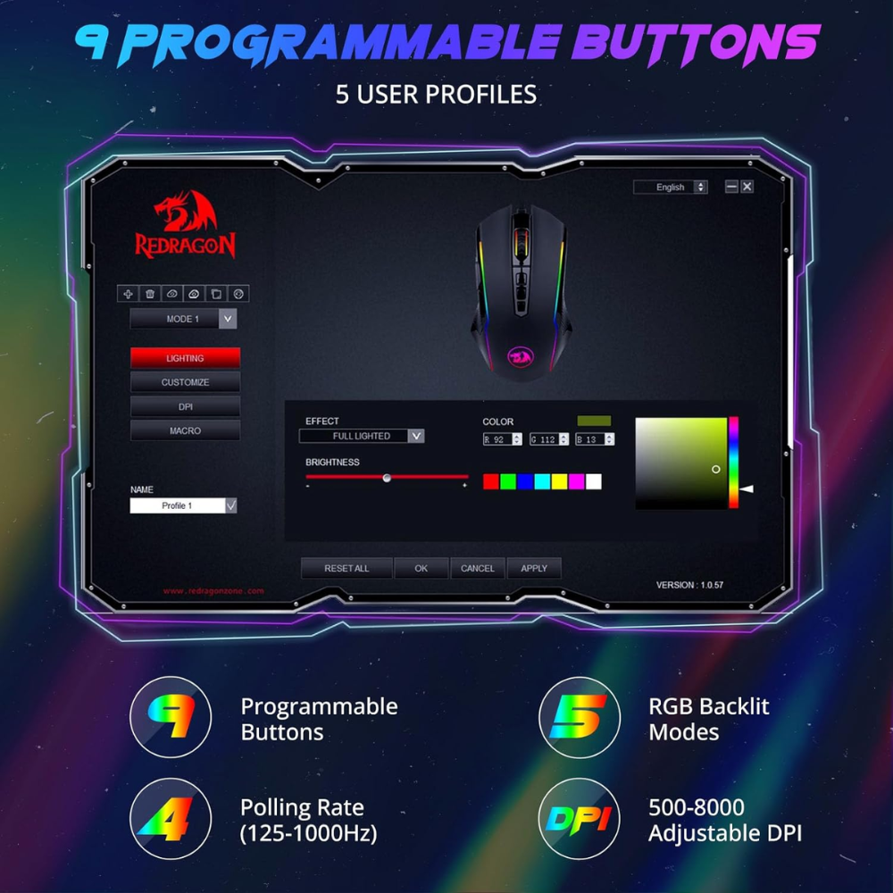 Redragon M910 RANGER RGB Gaming Mouse Mouse