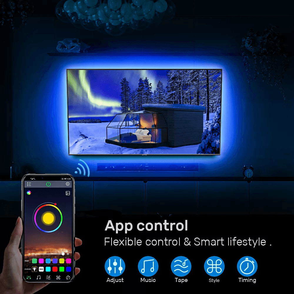 RGB LED Strip light RGB5050 Led with APP Control Lightning
