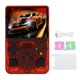 R36S Handheld Game Console, 3.5 inch IPS Screen Retro Gaming Console 64G Card with 15000+Classic Games, Open Source Linux Portable Video Player (RED)