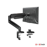 Redragon GMK914 Single Monitor Mount Stand - Gas Spring Adjustable Arms with VESA 75/100mm, 13-32 Inch Screen Compatibility, C Clamp & Grommet Base, Cable Management, 17.6lbs Load Capacity