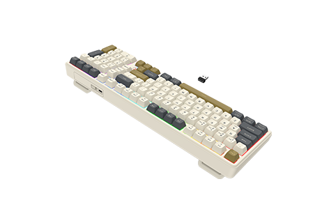 Redragon K528 Wireless Gaming Keyboard Bluetooth Computer Keyboards Creamy Cute with Number Pad RGB Backlit Tri-Mode BT/2.4GHz/USB-C, 4000mAh Battery for Win/MAC- Dusty Olive