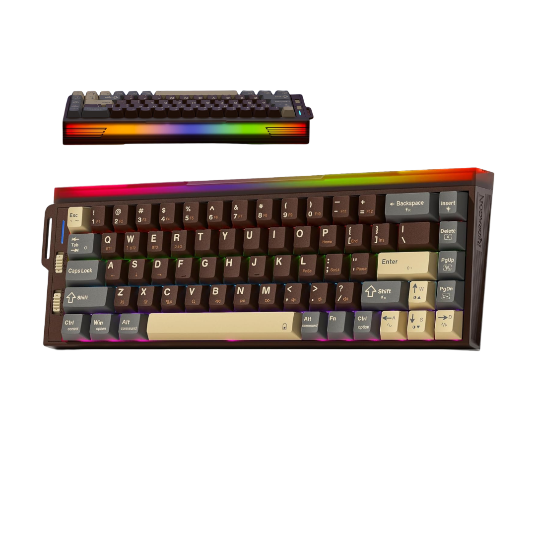 لوحة مفاتيح Redragon K752 اللاسلكية الميكانيكية، لوحة مفاتيح ألعاب بنسبة 60% مع إضاءة خلفية RGB، صوت سلس، وضع ثلاثي 2.4 جيجاهرتز/بلوتوث 5.0، قابلة للتبديل السريع، أغطية مفاتيح PBT لأجهزة الكمبيوتر الشخصية/ماك
