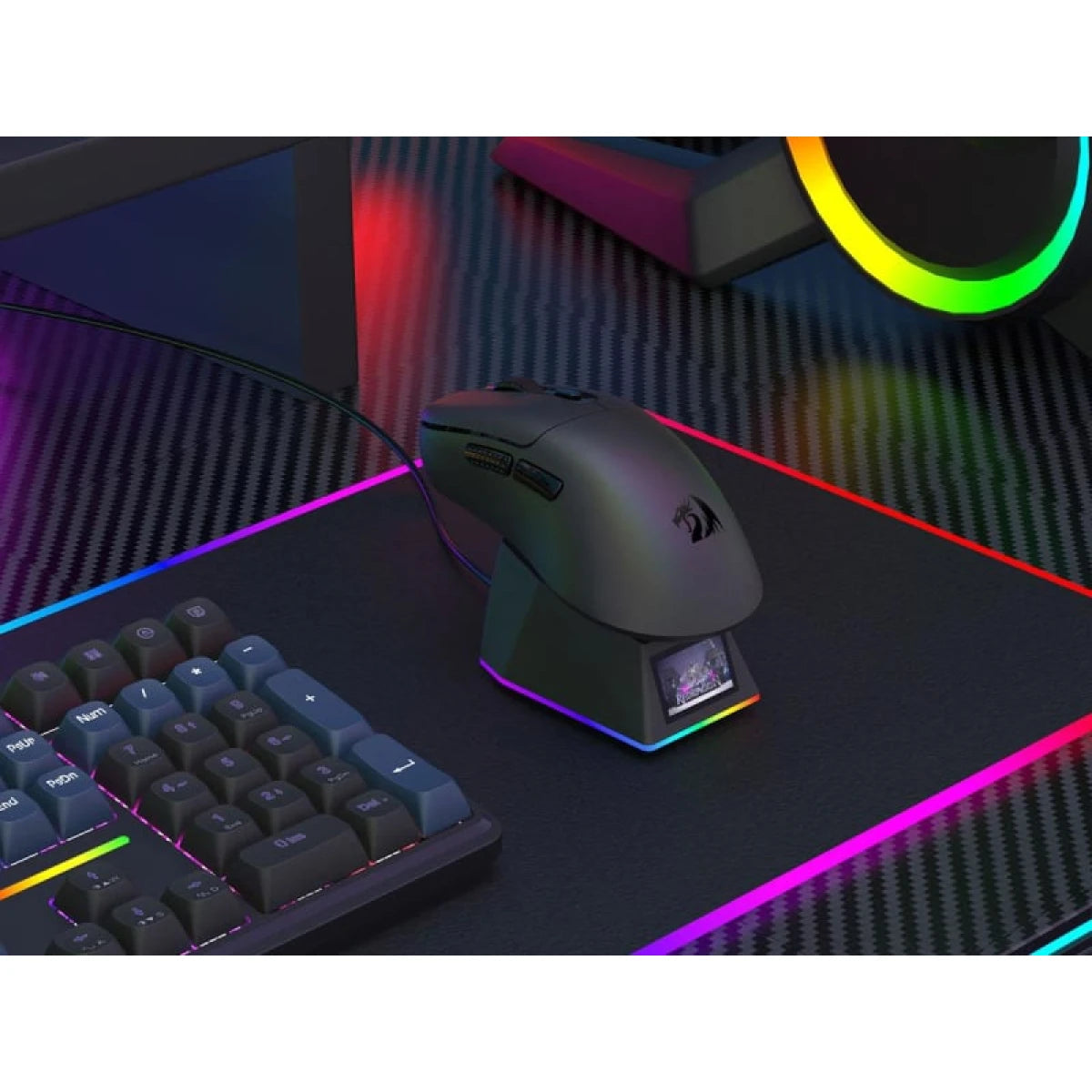 Redragon M998 Ultra Lightweight Wireless Gaming Mouse 3950 Sensor with RGac, Black / 8000 HZ
