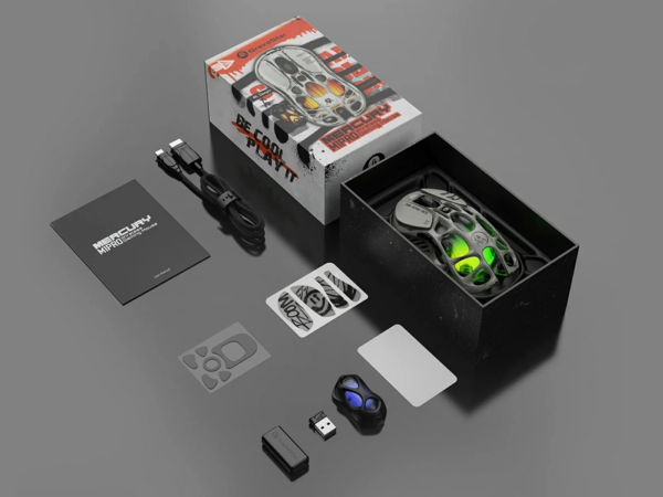 Mercury M1 Pro Gaming Mouse - Battle-Worn Silver Mist