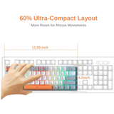 Redragon K642WGO AKALI 60% RGB Mechanical Keyboard Keyboard 30 JOD