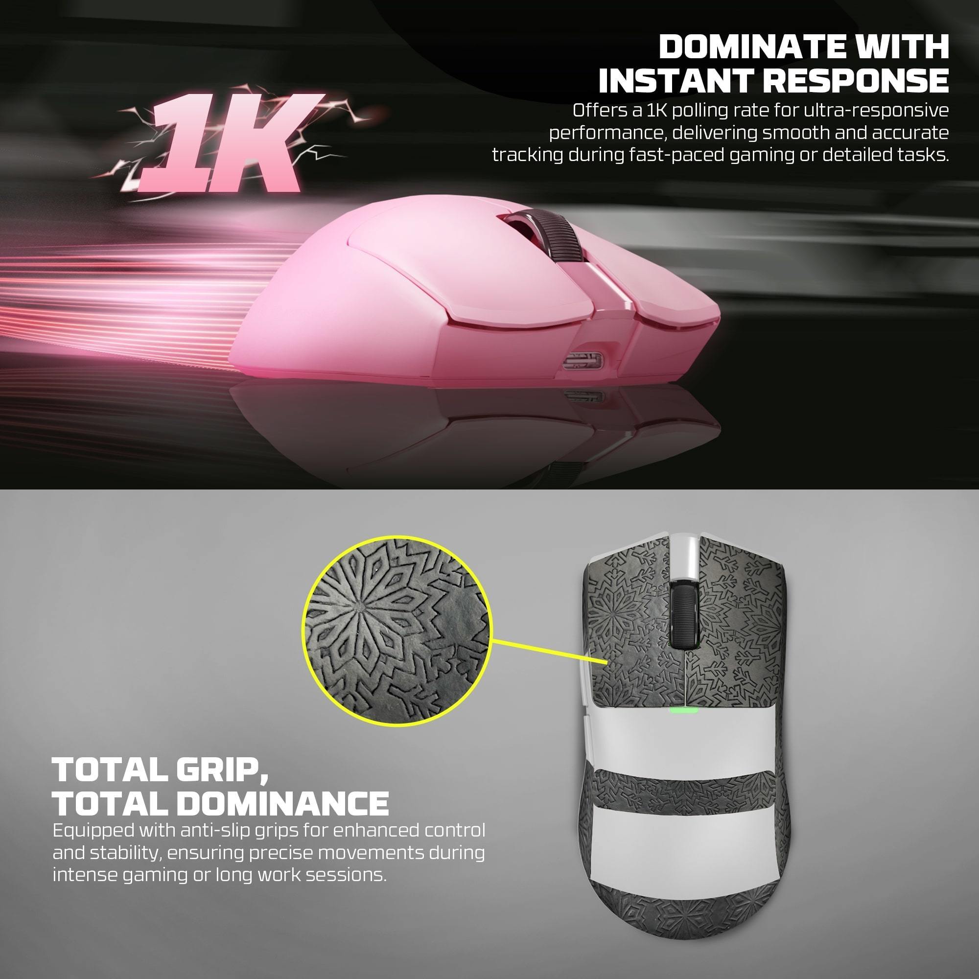 FANTECH TANTOE WG13E Wireless Mouse Three-mode switching and Magnetic Rechargeable Dock PixArt PAW3311 Up to 45 hours Macro Mic - Pink FANTECH TANTOE WG13E Wireless Mouse Three-mode switching and Magnetic Rechargeable Dock PixArt PAW3311 Up to 45 hours Macro Mic - Pink