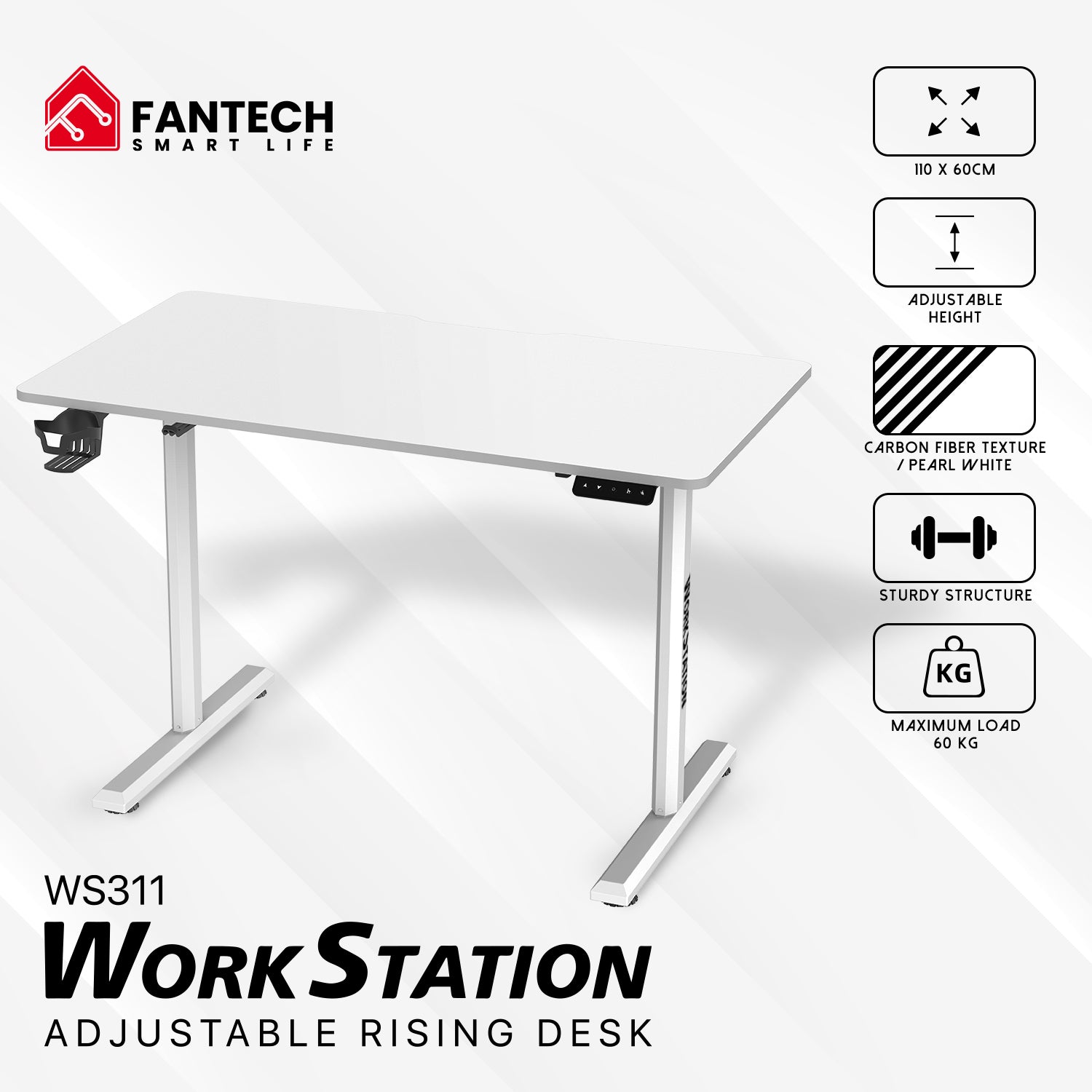 Fantech WS311 Work Station Adjustable Rising Desk Desk & Chair 130 JOD
