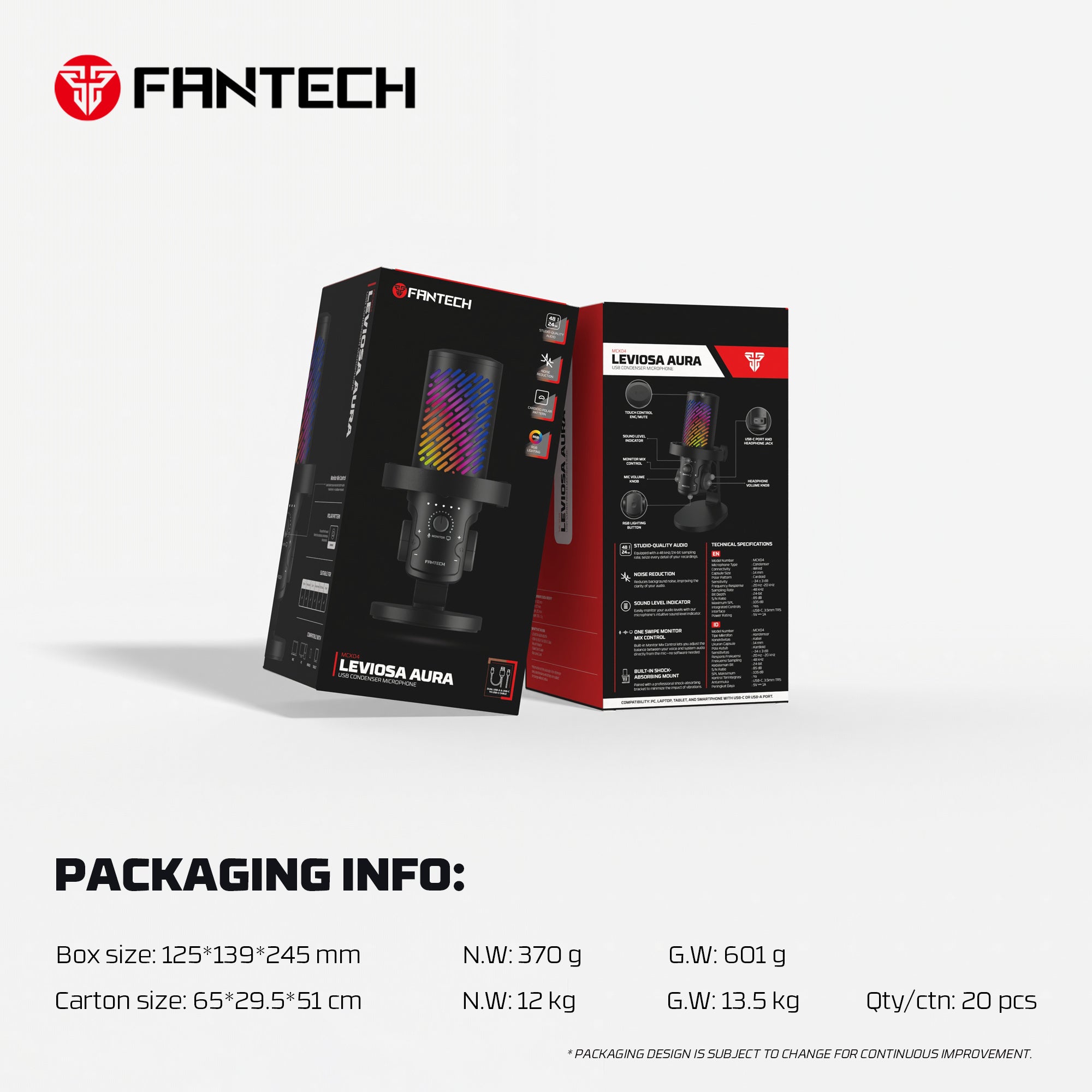 ميكروفون مكثف Fantech MCX04 Leviosa Aura