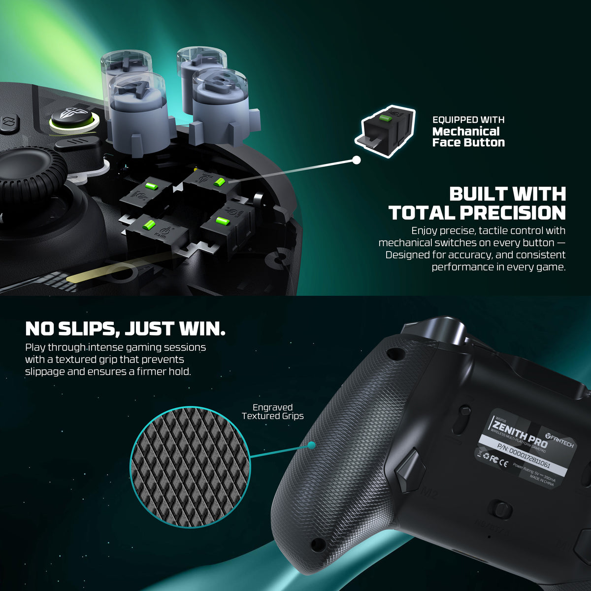 Fantech ZENITH PRO Wireless Gamepad RGB Multi-Platform Hall-Effect Game Controller with Charging Dock Fantech ZENITH PRO Wireless Gamepad RGB Multi-Platform Hall-Effect Game Controller with Charging Dock