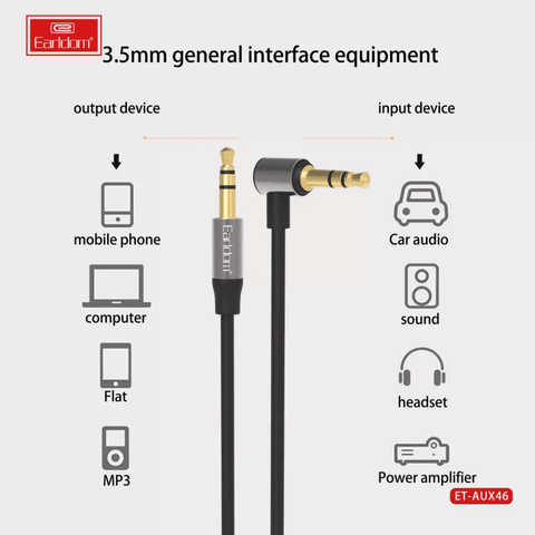 Earldom 1M 3.5 Jack AUX Audio Cable 3.5MM Male to Male Cable