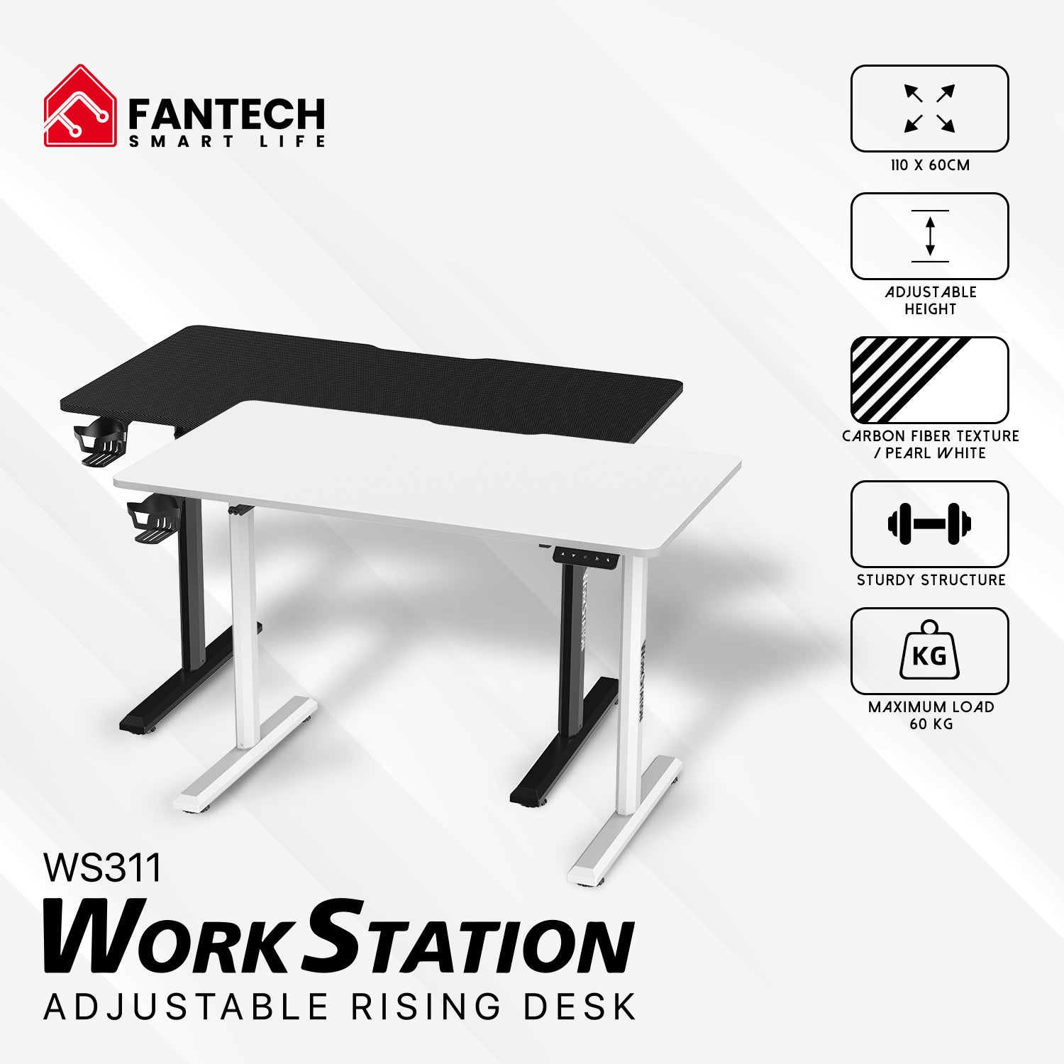 Fantech WS311 Work Station Adjustable Rising Desk Desk & Chair 130 JOD