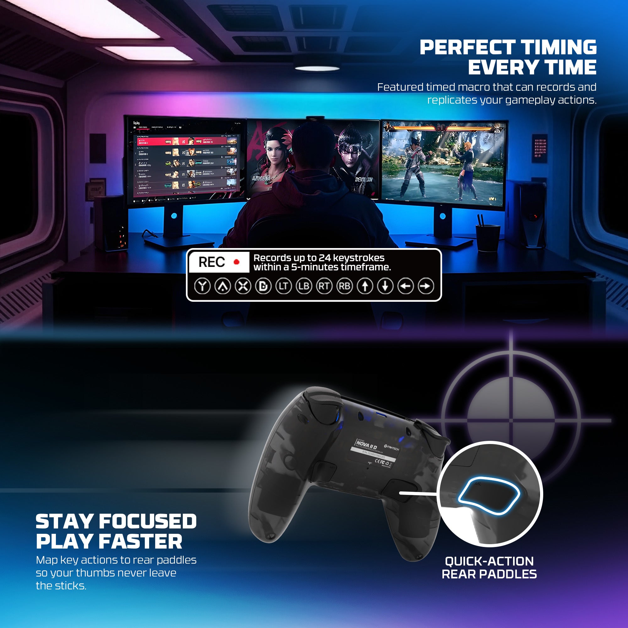 Fantech NOVA II D WGP16D Controller Hall Effect (PS5) NEW