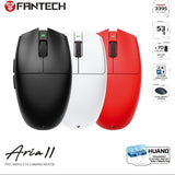 FANTECH ARIA XD7V2 Wireless Gaming Mouse, 53g Ultra-Lightweight HUANO Switches, Ambidextrous Egg Shape 5 Programmable Buttons, Black