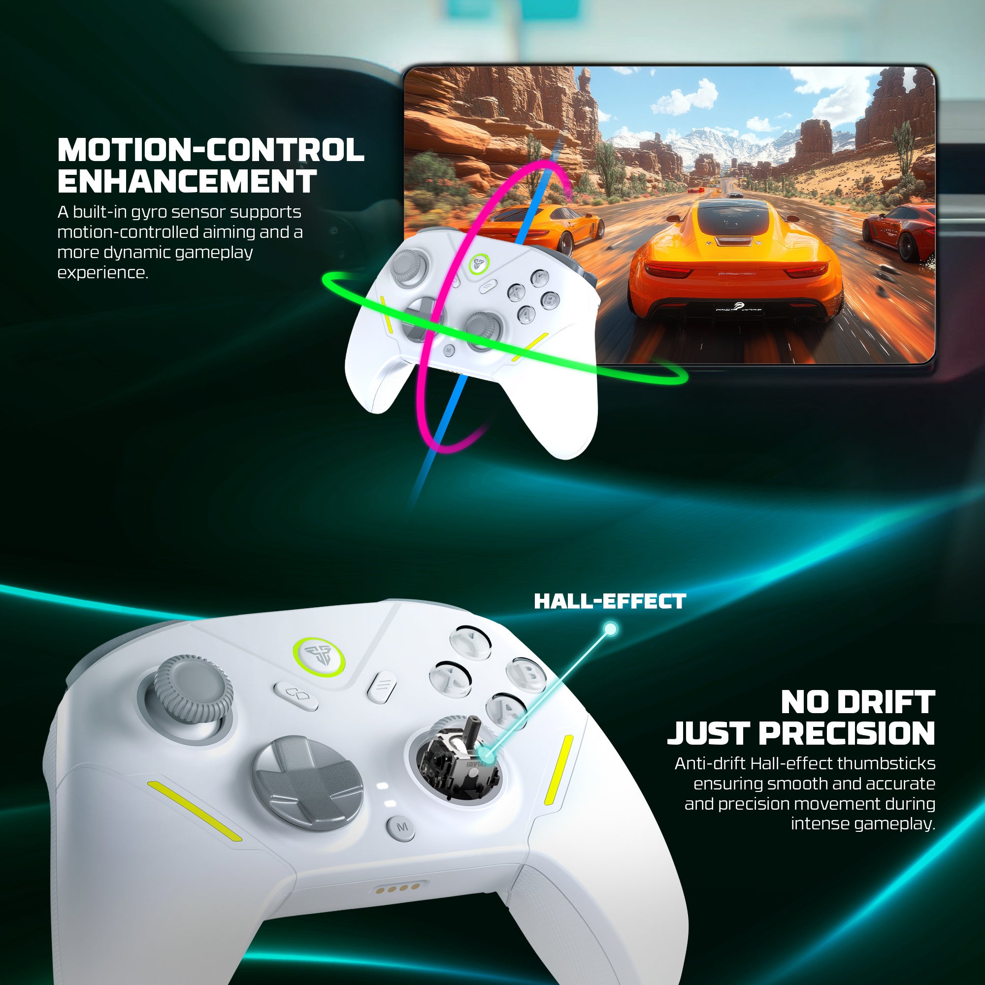 Fantech ZENITH PRO Wireless Gamepad RGB Multi-Platform Hall-Effect Game Controller with Charging Dock Fantech ZENITH PRO Wireless Gamepad RGB Multi-Platform Hall-Effect Game Controller with Charging Dock