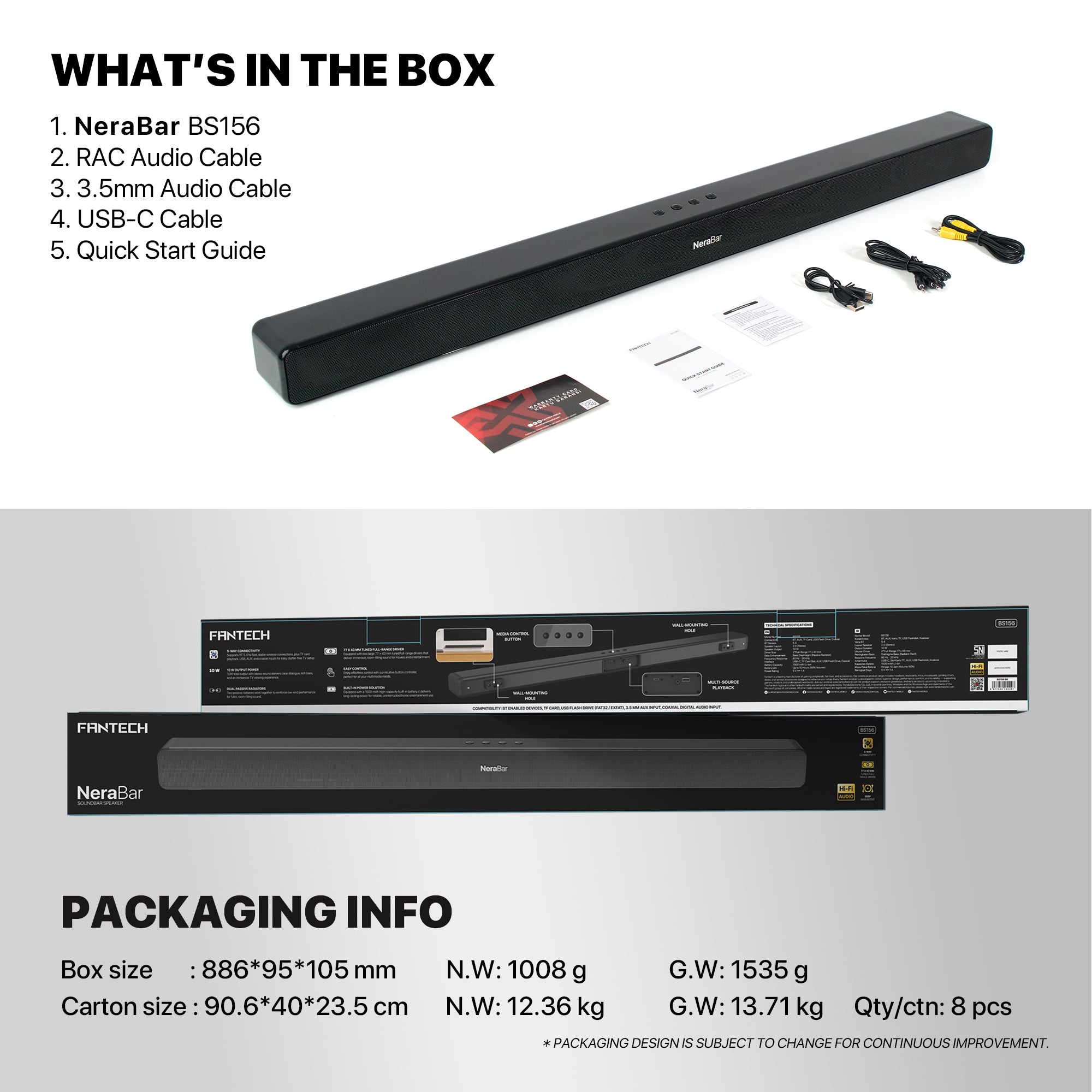 FANTECH BS156 NeraBar Soundbar Speaker
