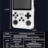 R36S Handheld Game Console, 3.5 inch IPS Screen Retro Gaming Console 64G Card with 15000+Classic Games, Open Source Linux Portable Video Player (BLUE)