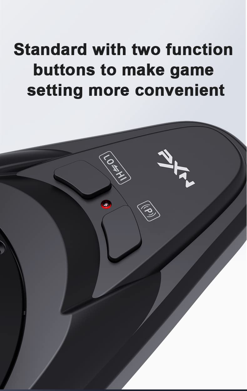 PXN A7 Racing wheel Gear Shifter, 6 +1 Shifter Metal disk with Handbrake Button and Shift Button for High & Low Gear Universal Includes DIN-USB, DIN-RJ11, DIN-DIN cables Shifter for PS4 /PS5/PC/XBOX