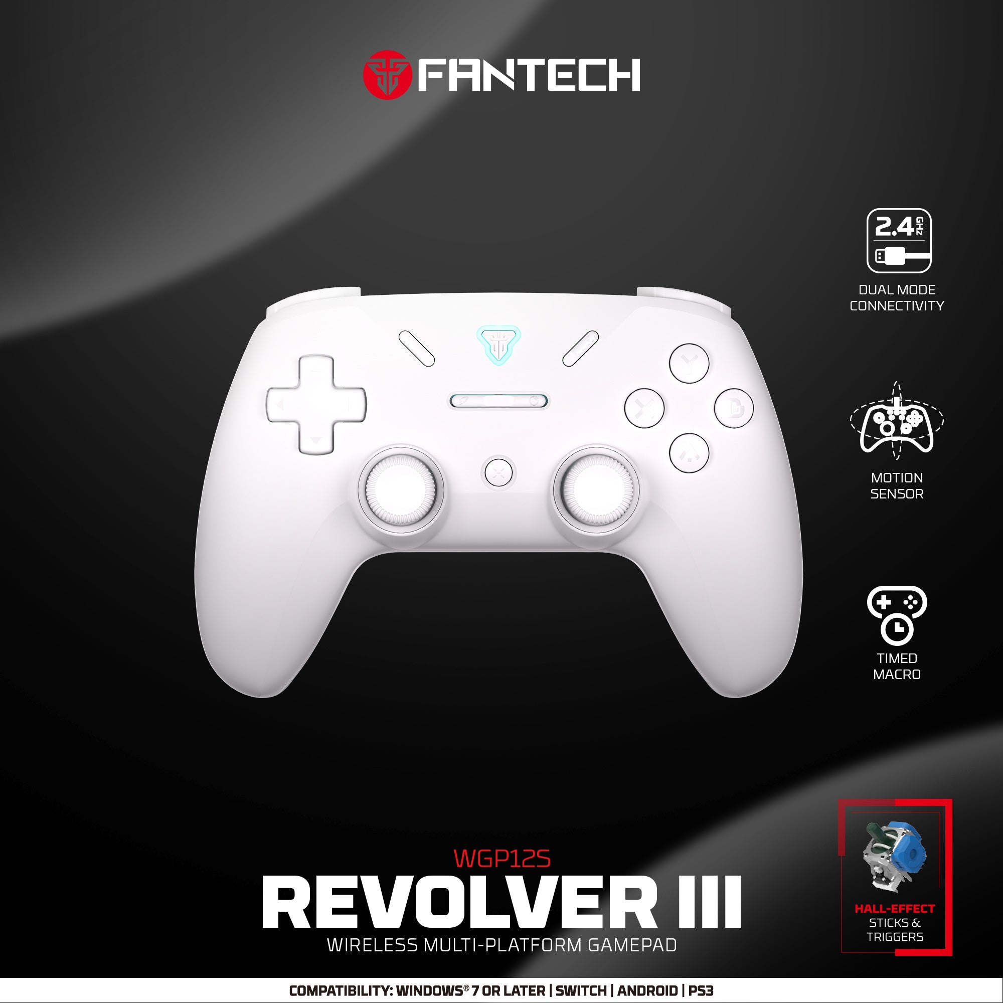 FANTECH Revolver III WGP12S - Wireless Multi-Platform Gamepad -  WHITE